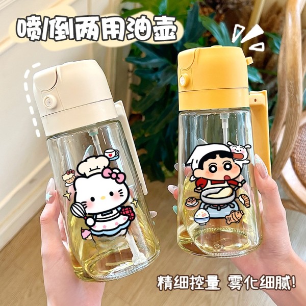 家用喷油壶自动开合喷倒食用油喷雾雾化加厚喷油瓶厨房便捷不挂油