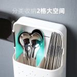 家用带盖防尘筷子篓厨房置物架筷子筒挂壁式沥水餐具收纳盒筷笼子