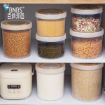 百纳邦首大容量加厚圆形透明米桶家用厨房五谷杂粮收纳桶密封米桶