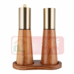 不锈钢胡椒磨手动海盐花椒研磨器相思木厨房多用调味罐带底座