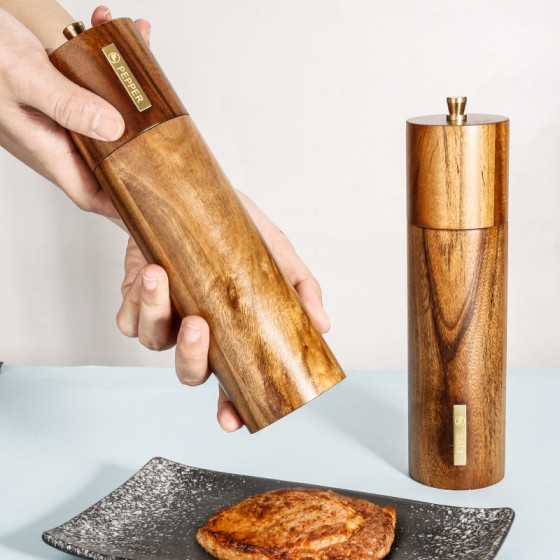 实木质胡椒研磨器相思木黑胡椒海盐玫瑰盐研磨瓶调味瓶SP套装
