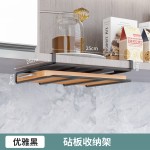 不锈钢厨柜置物架厨房锅盖砧板架橱柜隔板挂架办公桌多功能收纳架