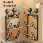 强力吸盘锅盖架免打孔壁挂式厨房墙上多功能砧菜板置物架子放置器