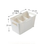 伸缩带隔板收纳盒大容量橱柜收纳篮家用带滚轮分类储物杂物收纳盒