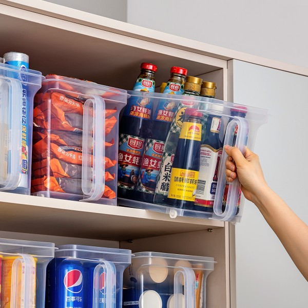 厨房收纳盒橱柜带轮收纳箱调味料储物箱高柜带把手吊柜杂物整理盒