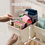 带滑轮吊柜收纳盒 厨房层架整理盒 带把手抽拉式储物盒 加厚塑料