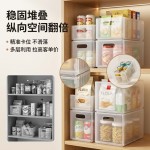 跨境透明折叠收纳筐竖纹可堆叠PP橱柜厨房桌面杂物整理收纳盒家用