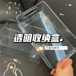 亚克力透明桌面收纳盒长方形整理筐护肤品面膜零食宿舍文具储物盒