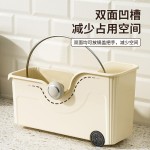厨房收纳盒日式家用锅具带滑轮整理盒大容量橱柜收纳多功能收纳架