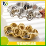 陶瓷鸡蛋托北欧风鸡蛋格冰箱鸡蛋保鲜收纳盒蛋托多功能首饰收纳架