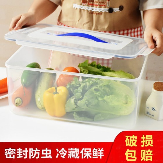 大容量五谷杂粮干货厨房冻柜冰箱泡菜烧烤食物塑料手提密封保鲜盒