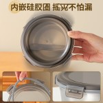 316食品级保鲜盒大容量圆形带盖食物备菜盒户外密封水果收纳盒
