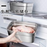 外贸包邮304不锈钢保鲜盒微真空加厚抗菌带盖冰箱收纳盒食物饭盒
