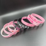 跨境现货关爱硅胶手环粉色丝带Hope Faith女士预防意识爱乳日腕带