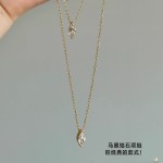 娜娜同款百搭!经典施家马眼石项链单钻简约轻奢14k金色锁骨链女