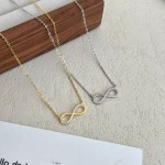 跨境热销款S925纯银18K金无限的爱8字符号项链简约百搭高级锁骨链