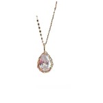 夏天新宠是她925纯银镀k金轻奢复古氛围感水滴锆钻吊坠敲闪美晕啦