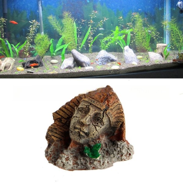 厂家工艺品 鱼缸造景装饰 水族箱复活岛人像埃及法老王爬虫箱摆件