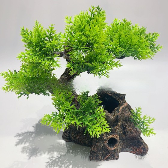 水族箱造景刺身冷盘酒店园林假山装饰树脂工艺品树头水草厂家批发