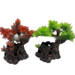 水族箱造景刺身冷盘酒店园林假山装饰树脂工艺品树头水草厂家批发