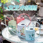 园林植物复古洒水壶 大容量不锈钢淋花喷壶 金属浇花水壶家用长嘴