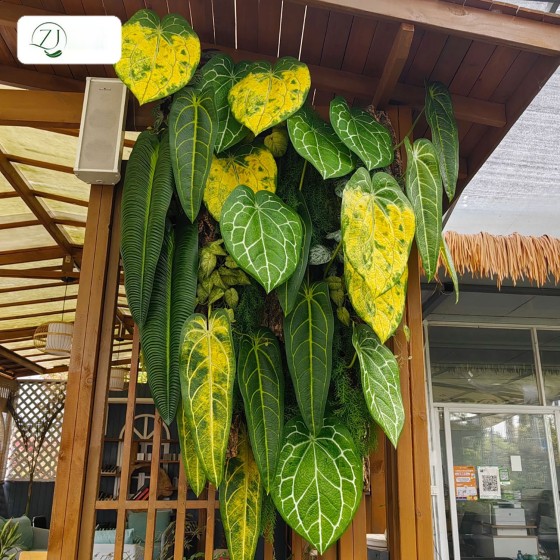 仿真叶片蔓绿绒彩芋叶火鹤叶水晶花烛客厅家居植物墙绿植造景装饰