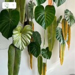 仿真叶片蔓绿绒彩芋叶火鹤叶水晶花烛客厅家居植物墙绿植造景装饰