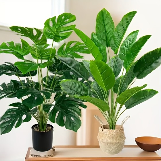 厂家直发仿真龟背叶芭蕉叶绿植造景落地盆栽家居装饰北欧风植物