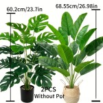 厂家直发仿真龟背叶芭蕉叶绿植造景落地盆栽家居装饰北欧风植物