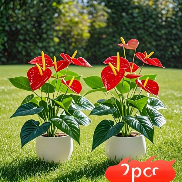 代发仿真花红掌仿真假花绿植花艺手感火鹤家居装饰年宵花造景高级