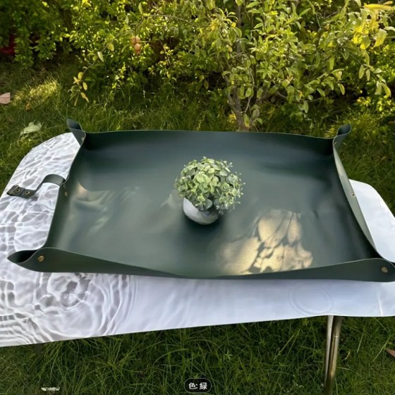 现货皮革园艺垫换土垫防水盆栽移植地垫泥土托盘花园园艺工作垫子