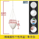 跨境欧林泽批发垂挂塑料懒人花盆蛋形吊盆挂绳北欧简约自吸水花盆