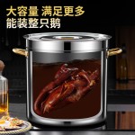 特厚不锈钢桶汤桶商用加厚带盖电磁炉卤锅熬汤家用圆水桶米桶油桶