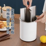 希益嘉不锈钢旋转筷子筒厨房分隔筷笼家用餐具刀具架多功能收纳盒