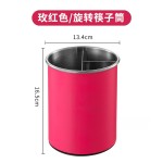 希益嘉不锈钢旋转筷子筒厨房分隔筷笼家用餐具刀具架多功能收纳盒