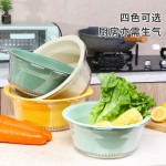 双层透明圆形沥水篮 厨房塑料淘菜盆菜篮子家用洗菜洗水果洗菜盆