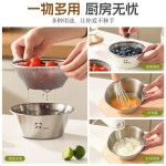 304不锈钢沥水篮家用打蛋盆厨房卡通迷你料理碗洗果蔬沥水盆套装