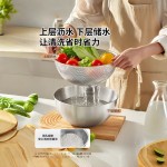 沥水篮不锈钢盆洗菜盆打蛋和面凉拌盆子沙拉家用洗米厨房淘米面盆