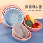 洗菜盆厨房沥水篮塑料篮特大号家用圆型洗米细孔沥水篮果蔬沥水篮