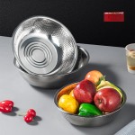 不锈钢米筛三件套沥水篮淘米器厨房用品加厚不锈钢米筛多用盆礼品