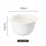 日本KM.6271双层水果篮子沥水篮塑料洗菜筐果蔬篮淘米篮厨房置物