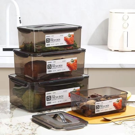 保鲜盒食品级密封箱盒长方形冰箱食物收纳盒商用泡菜塑料盒避光