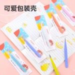 尖头手账镊子批发 不锈钢彩色1厘DIY弯头夹子手工工具 咕卡镊子