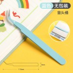 尖头手账镊子批发 不锈钢彩色1厘DIY弯头夹子手工工具 咕卡镊子