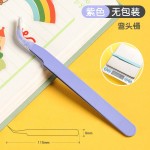 尖头手账镊子批发 不锈钢彩色1厘DIY弯头夹子手工工具 咕卡镊子