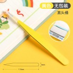 尖头手账镊子批发 不锈钢彩色1厘DIY弯头夹子手工工具 咕卡镊子