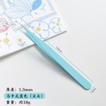 1.5厚不锈钢镊子马卡龙色夹手帐镊子不锈钢夹子弯头镊直头镊弯头