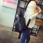 港风黑色双肩包女2026新款潮流百搭菱形格纹大容量背包防盗包女包