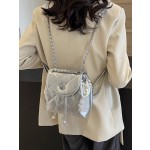 链条菱格双肩包简约女高级 2025新款夏韩国风pu小型小背包出去玩