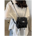 链条菱格双肩包简约女高级 2025新款夏韩国风pu小型小背包出去玩